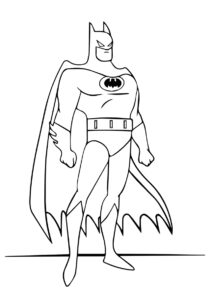 Раскраска Стильный Бэтмен из мультфильма - Бэтмен