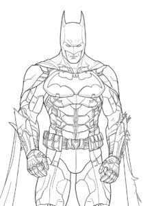 Стильный костюм Бэтмена - Бэтмен распечатать раскраску на А4