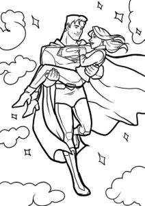 Бесплатная раскраска Спасение красотки распечатать и скачать - Супермен