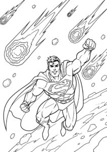 Супермен в космосе - Супермен раскраска распечатать на А4