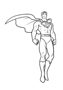 Супермен распечатать раскраску на А4 - Улыбающийся Супермен