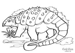 Раскраска с анкилозавром для детей - динозавры