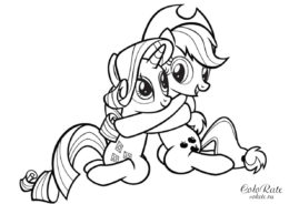 Эпплджек и Рарити - раскраска из мультфильма My Little Pony Дружба - это чудо