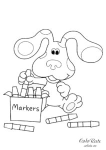 Игрушечный заяц с маркерами раскраска для детей