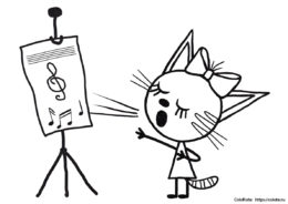 Раскраска для детей Карамелька занимается музыкой - мультфильм Три кота
