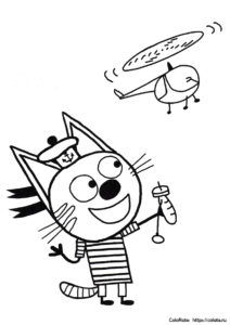 Раскраска с Коржиком из мультика Три кота распечатать на листах А4