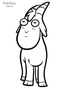 Раскраска козла Гомперса из мультфильма Гравити Фолз для детей