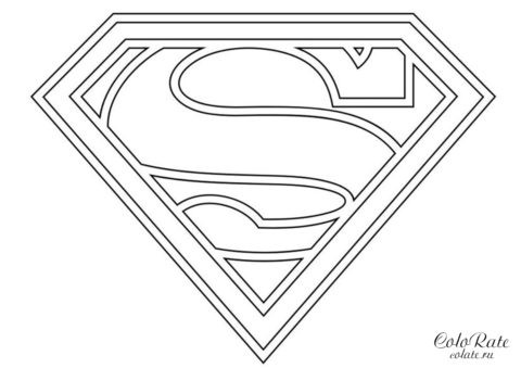 Распечатать раскраску Логотип Супермена