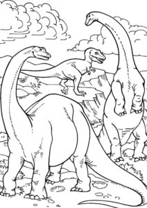 Мир динозавров распечатать бесплатную разукрашку