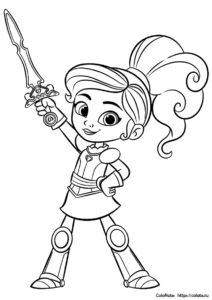Нелла - Принцесса-Рыцарь - бесплатная раскраска для детей