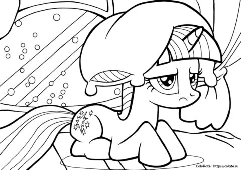 Осенняя депрессия - раскраска Искорки из My Little Pony