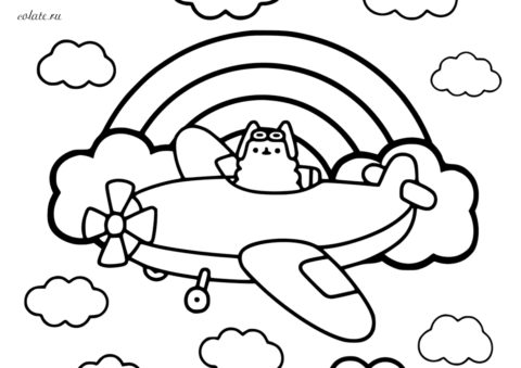 Пушин Кэт летчик раскраска для девочек