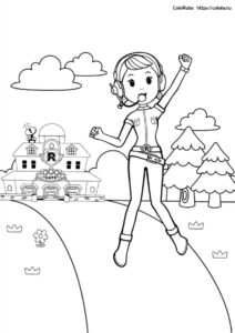 Счастливая Джин - раскраска из мультика Робокар Поли для детей