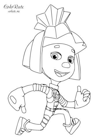 Симка - раскраска из мультика Фиксики для детей