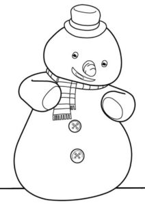 Раскраска Снеговичок Чилли из мультфильма Доктор Плюшева для детей
