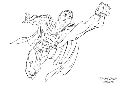 Супермен из комиксов распечатать раскраску бесплатно