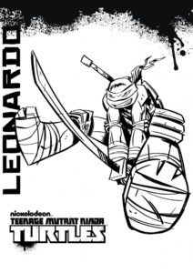 Раскраска "Удар мечом от Леонардо" для мальчиков