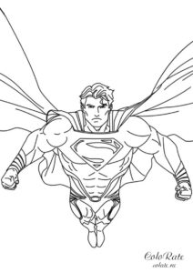 Раскраска с Суперменом распечатать