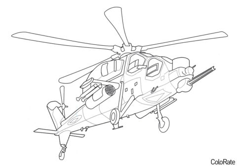 Вертолеты распечатать раскраску на А4 - Agusta A129 Mangusta