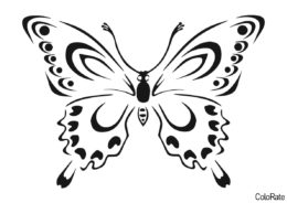 Трафареты бабочек распечатать шаблон для вырезания - Бабочка с глазками на крыльях