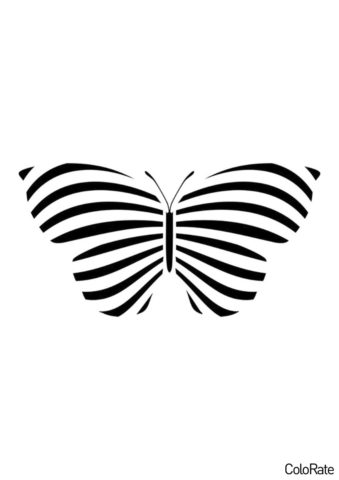 Бабочка в полоску шаблон распечатать бесплатно на А4 - Трафареты бабочек