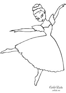 Малышка Белль танцует - раскраска для детей