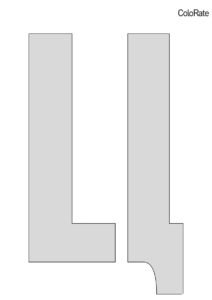 Буква Ц - Русский алфавит (Трафареты букв) трафарет для печати на А4 и вырезания