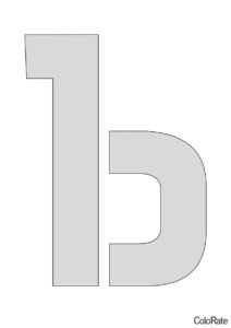Буква Ъ - Русский алфавит (Трафареты букв) распечатать трафарет для вырезания на А4