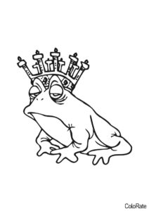 Лягушки и лягушата распечатать раскраску - Царственная лягушка