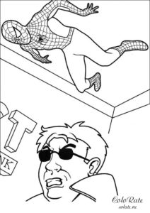 Раскраска Человека-паука и доктора Октопуса