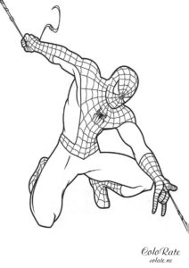 Раскраска Человек-паук в полете для мальчиков