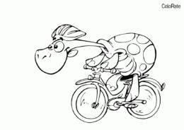 Черепаха-гонщик раскраска распечатать бесплатно на А4 - Велосипеды