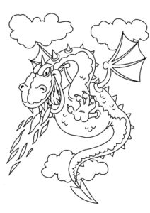 Чудовищный дракон (Драконы) распечатать раскраску