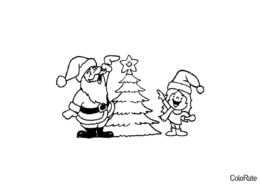 Дед Мороз и Снегурочка раскраска распечатать и скачать - Дед Мороз и Санта Клаус