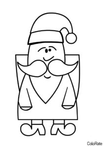 Бесплатная разукрашка для печати и скачивания Дедушка Мороз - Дед Мороз и Санта Клаус