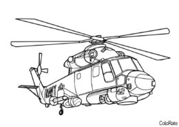 Детализированный вертолет раскраска распечатать бесплатно на А4 - Вертолеты