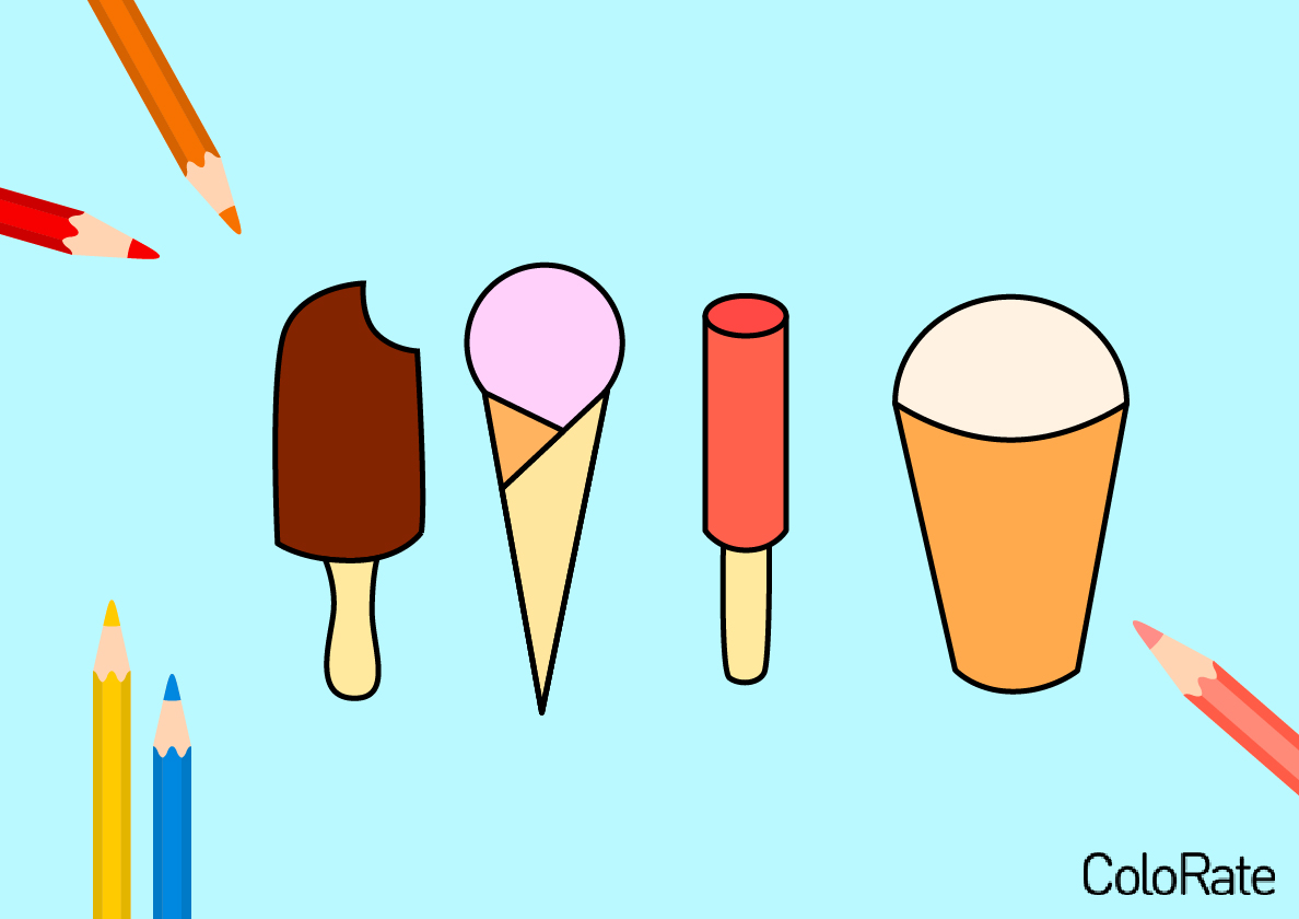 Как нарисовать мороженое ребенку - легкие рисунки мороженого