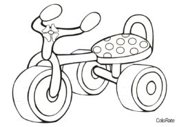 Детский трёхколесный велосипед распечатать разукрашку бесплатно - Велосипеды