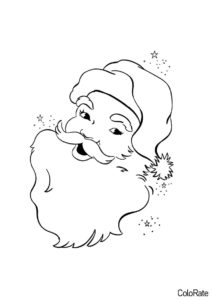 Добродушный Санта Клаус - Дед Мороз и Санта Клаус бесплатная раскраска