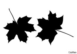 Трафареты листьев распечатать трафарет на А4 - Два осенних листочка