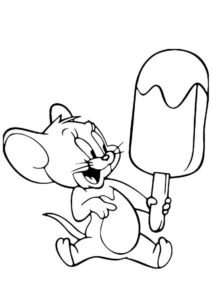 Эскимо для мышонка бесплатная раскраска - Том и Джерри