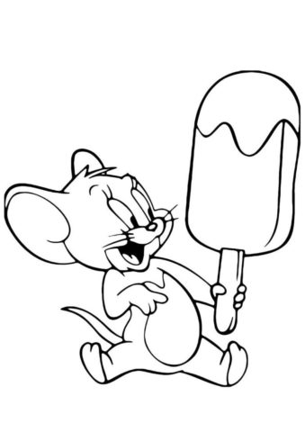 Эскимо для мышонка бесплатная раскраска - Том и Джерри