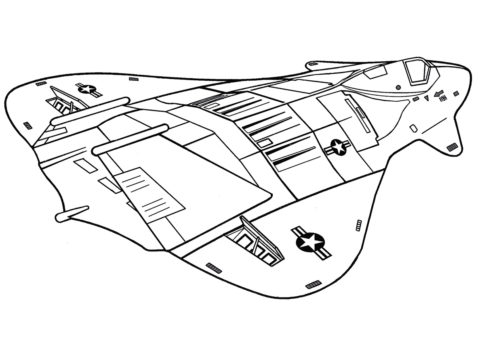 Раскраска F-19 Самолет-невидимка - Самолеты