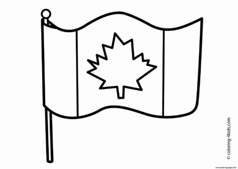Флаги и гербы бесплатная разукрашка - Флаг Канады