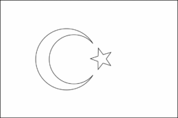 Флаги и гербы распечатать раскраску - Флаг Турции