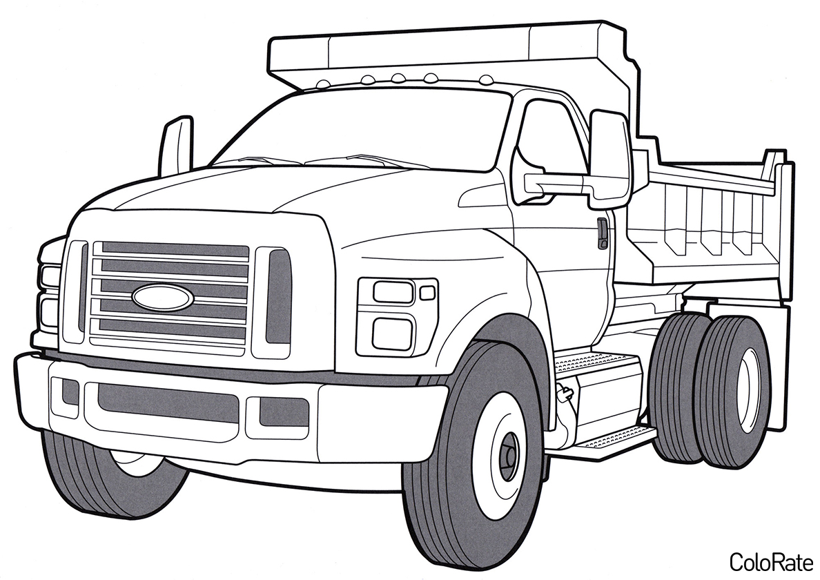 Раскраски грузовые автомобили: самосвалы, тягачи и пр. Раскраска техники для мальчиков