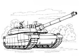 Бесплатная разукрашка для печати и скачивания Французский танк Леклерк - Танки