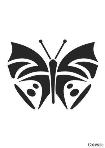 Геометрическая бабочка - Трафареты бабочек трафарет распечатать на А4