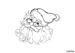 Голова Санты распечатать раскраску - Дед Мороз и Санта Клаус