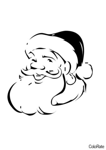 Раскраска Голова Санты Клауса распечатать и скачать - Дед Мороз и Санта Клаус